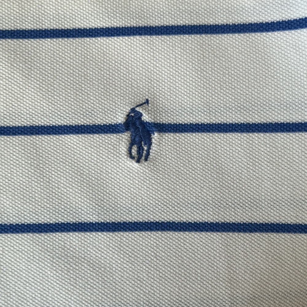 Polo by Ralph Lauren Men’s size Medium White with thin blue stripe - Picture 4 of 6